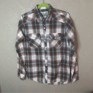 Reclaim standard fit western plaid shirt small great condition Buckle